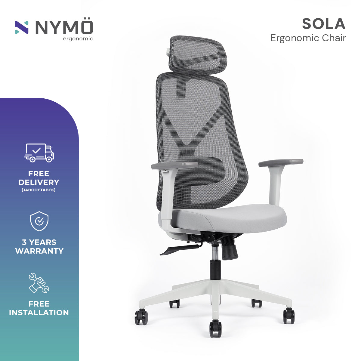 Sola Headrest Ergonomic Chair
